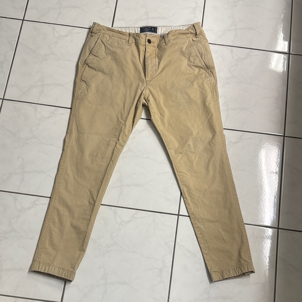 Abercrombie & Fitch Men's Khaki Chinos Super Skinny 34x30